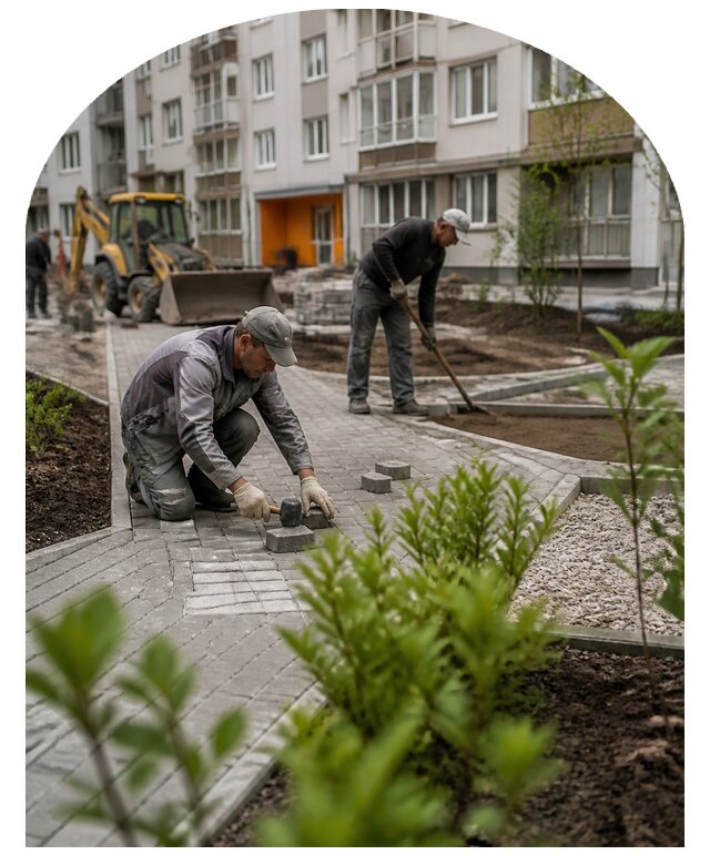 Благоустройство двора многоквартирного дома в Боре