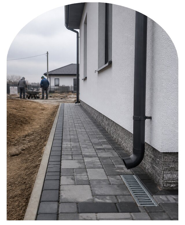 Отмостка из тротуарной плитки в Боре от 4676 р. | Метпроект-Бор